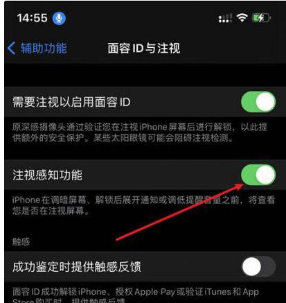 玛纳斯苹果14维修网点分享iPhone14注视感知功能有什么用 